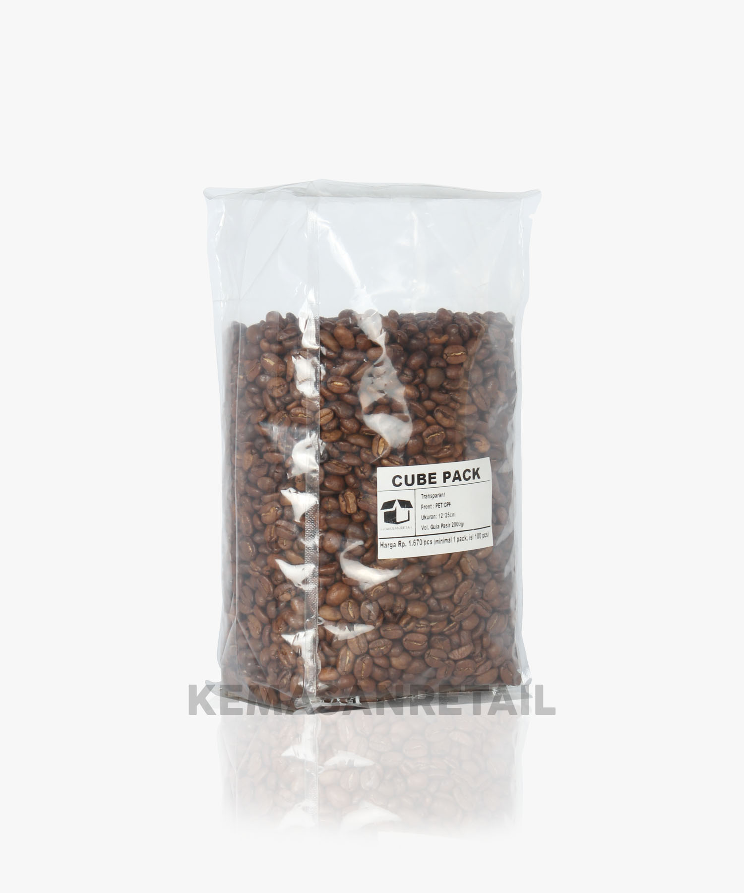 Kemasan Plastik Bening Cube Kotak 12x25 2000gr - Image 2