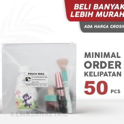 Pouch Plastik Mika Buram Doff Zipper 20x20