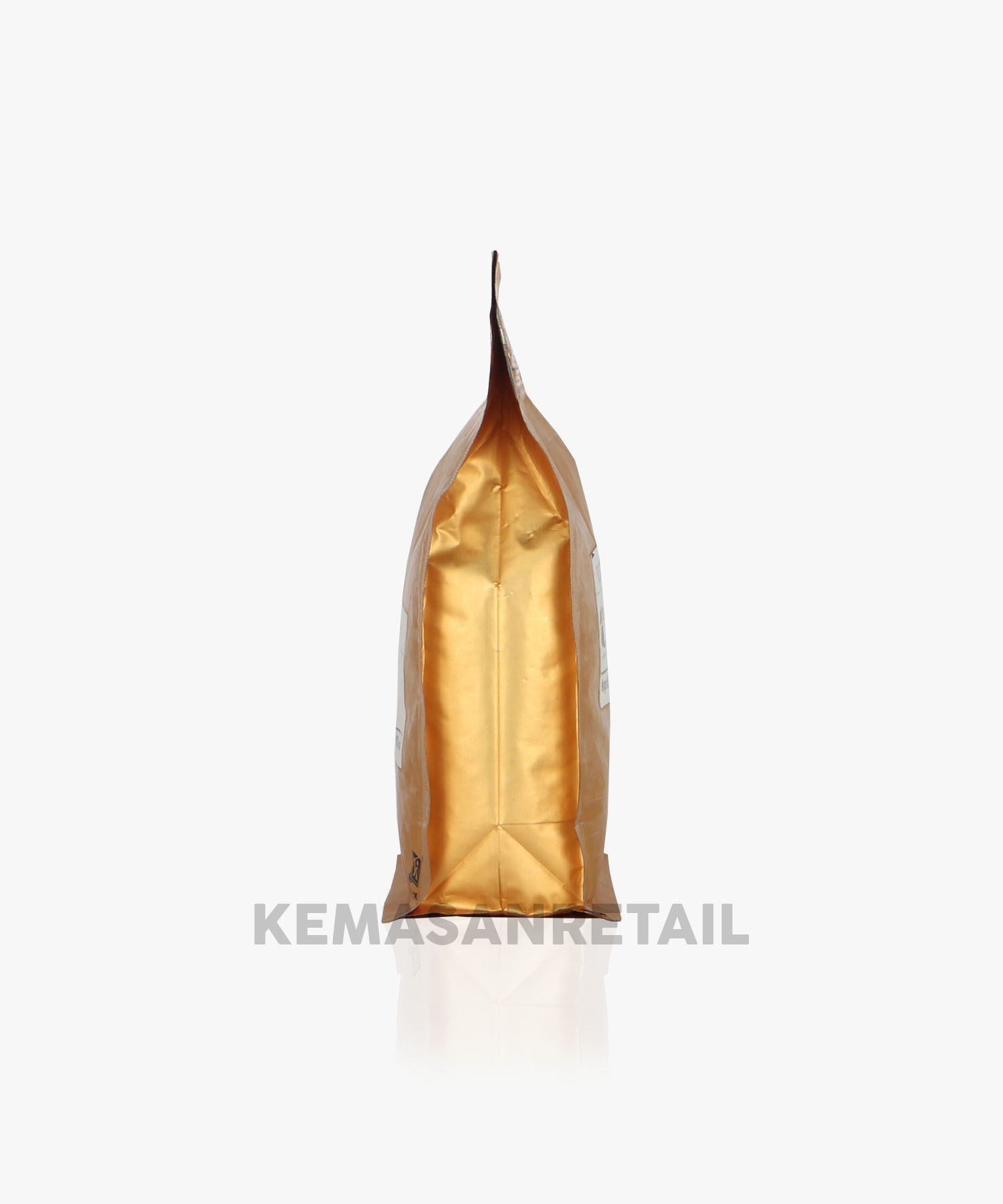 Kemasan Flat Bottom Zipper Alu Gold Doff 11.5x18 250gr Kopi +Valve - Image 3