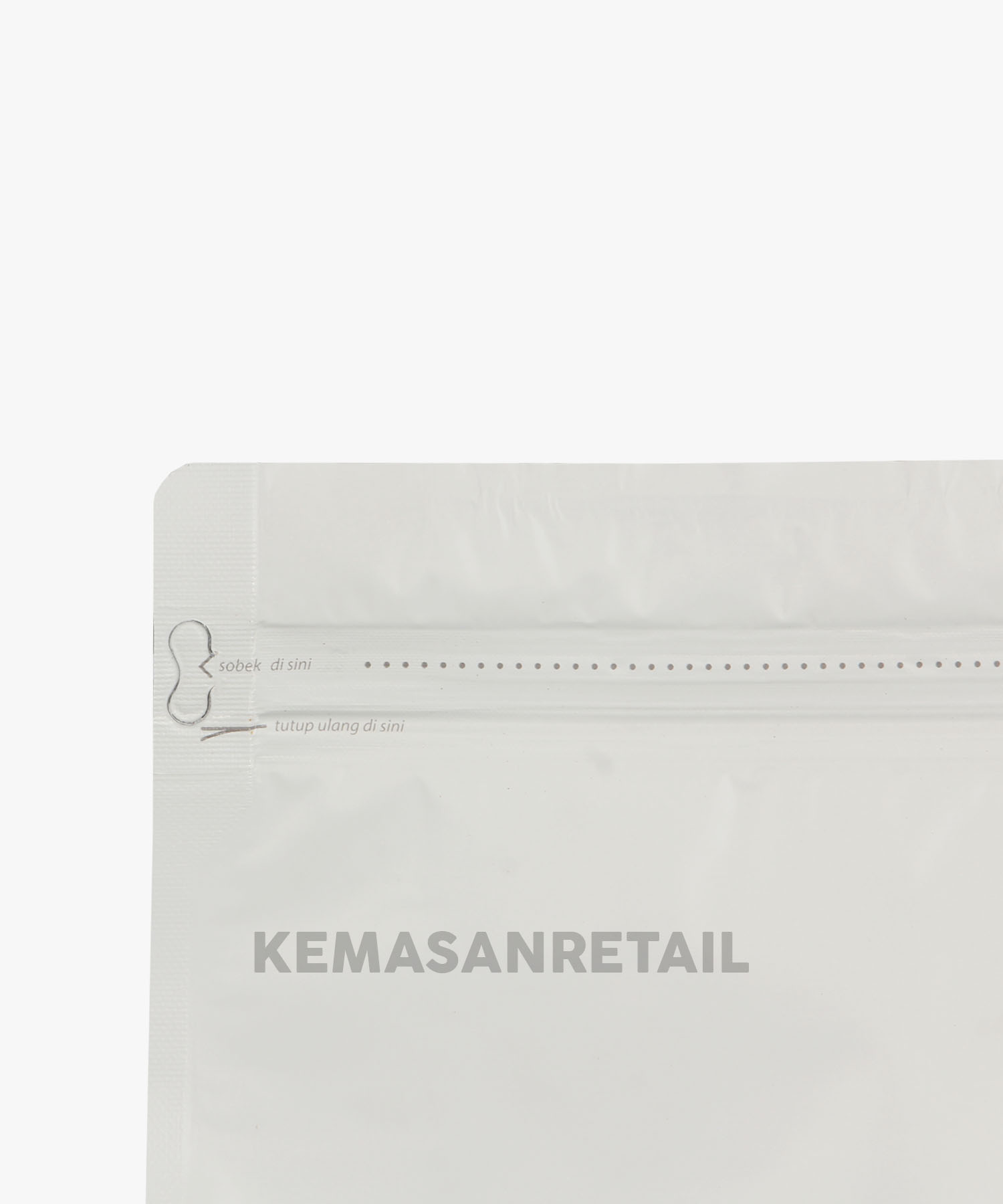 Kemasan Flat Bottom Zipper Alu Putih Doff 11.5x18 250gr Kopi +Valve - Image 4