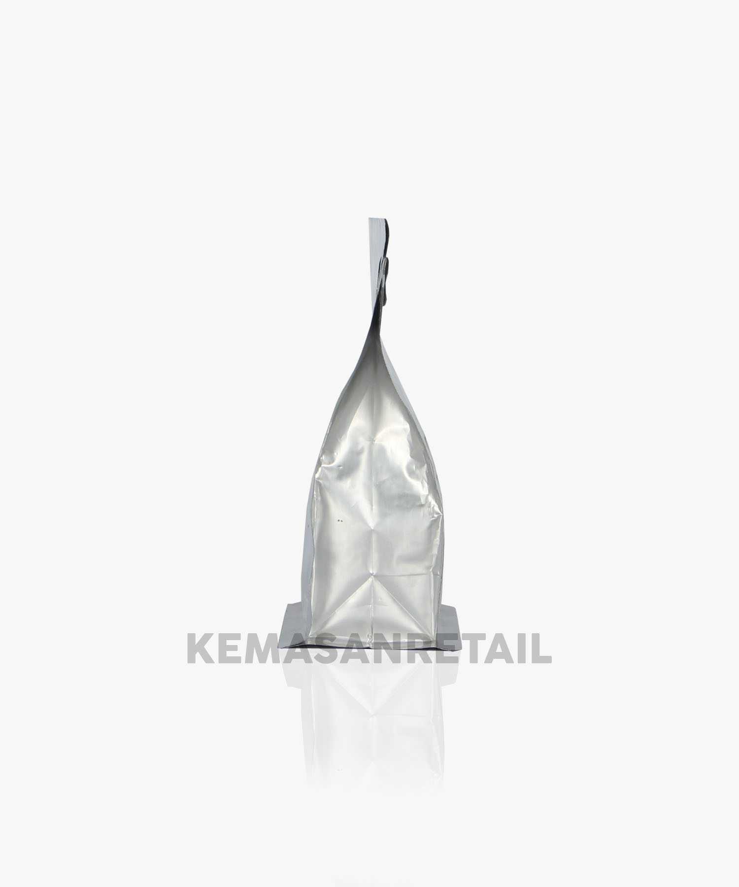 Kemasan Flat Bottom Zipper Alu Silver Doff 9.5x15 100gr Kopi +Valve - Image 3