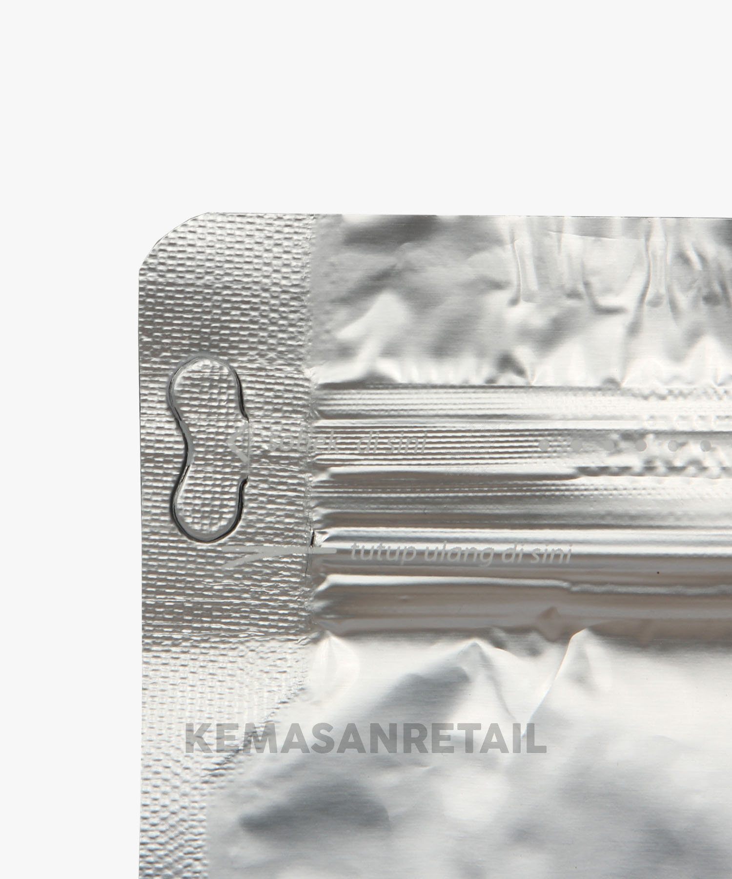 Kemasan Flat Bottom Zipper Alu Silver Doff 9.5x15 100gr Kopi +Valve - Image 4