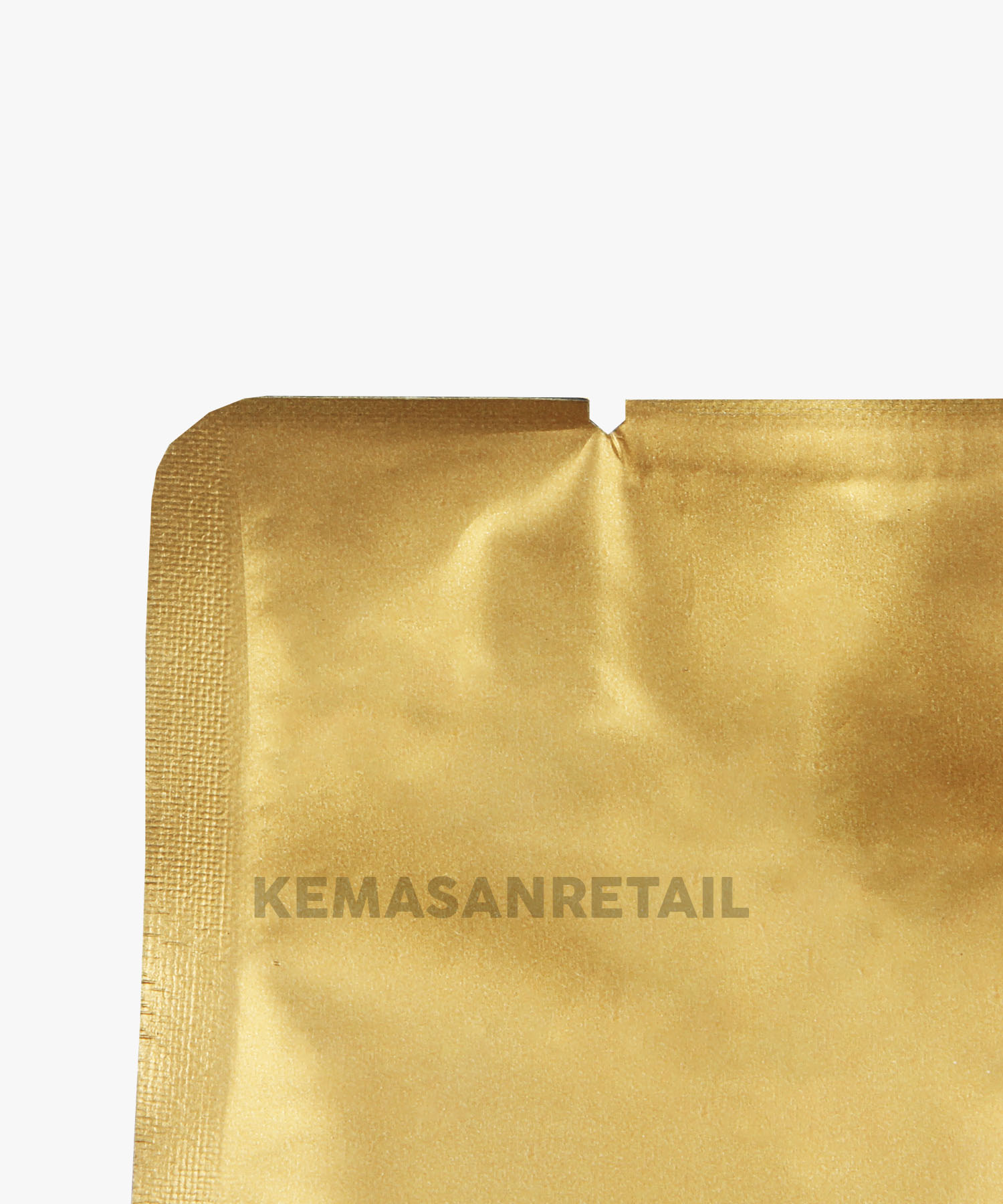 Kemasan Gusset Quadseal Aluminium Gold Doff 8.5x21 100g Kopi +Valve - Image 4