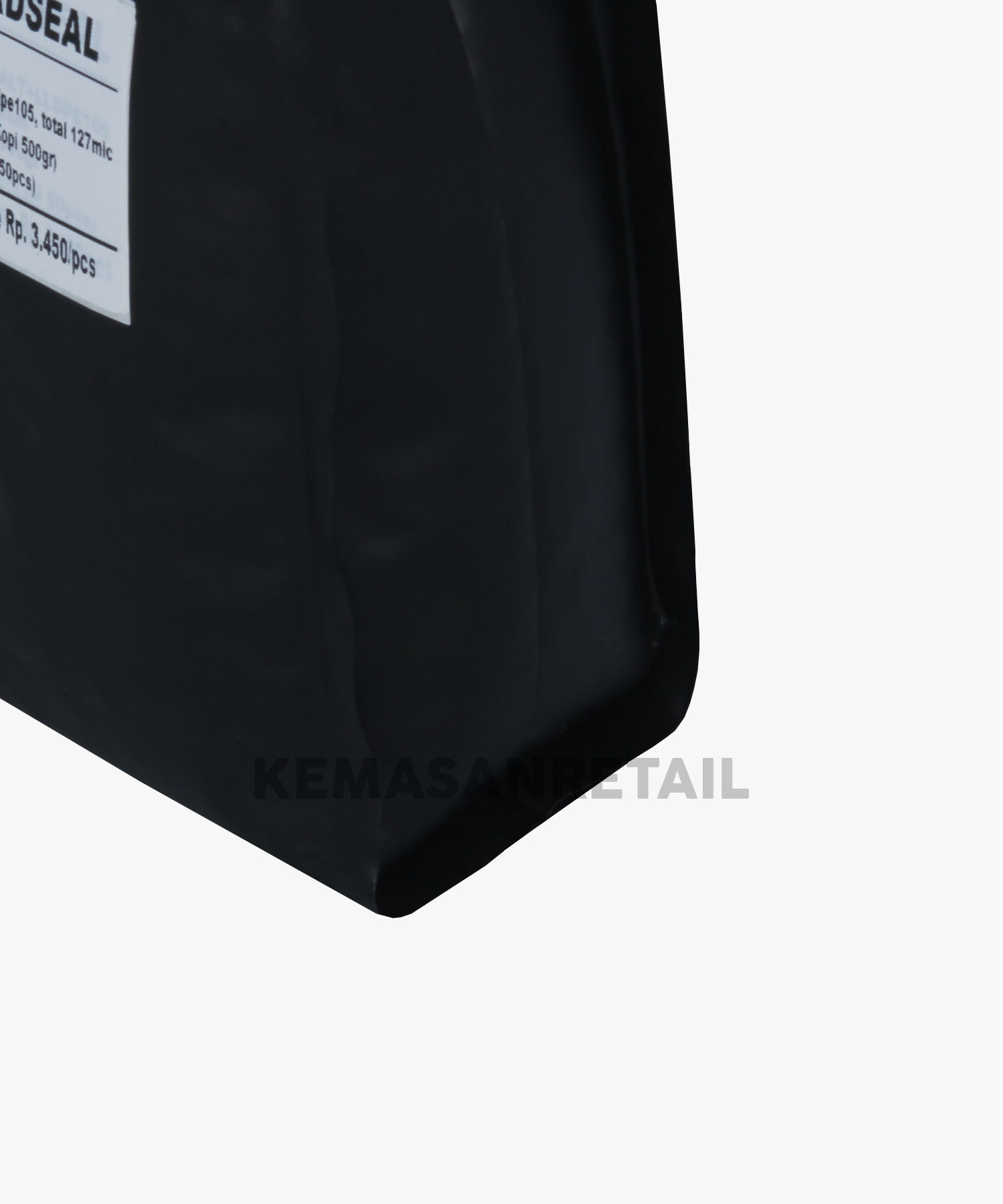 Kemasan Gusset Quadseal Aluminium Hitam Doff 11x32 500g Kopi +Valve - Image 5