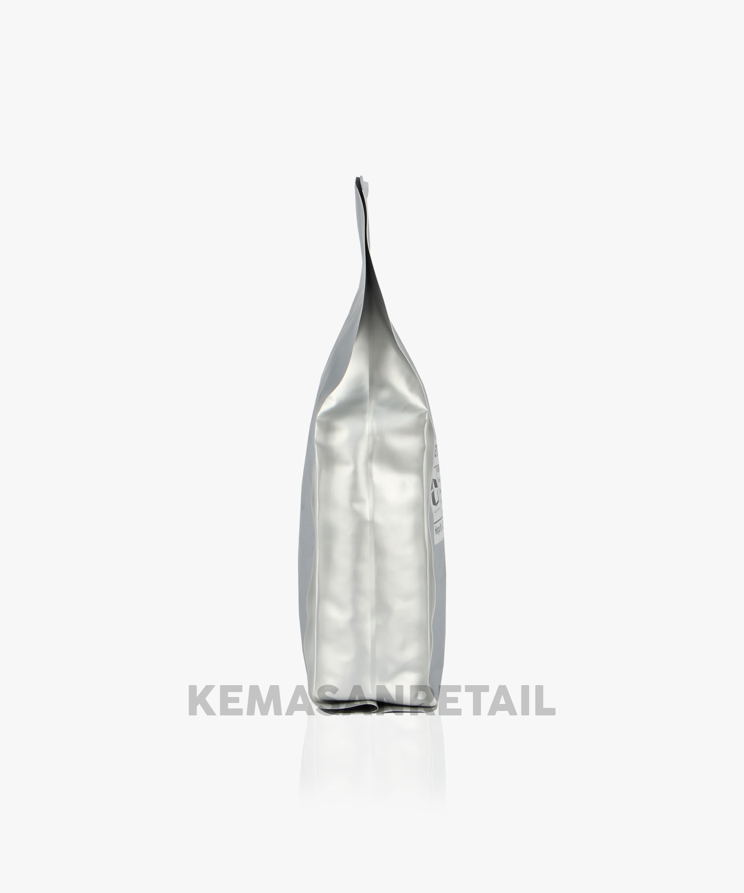 Kemasan Gusset Quadseal Aluminium Silver Doff 9.5x26 250g Kopi +Valve - Image 3