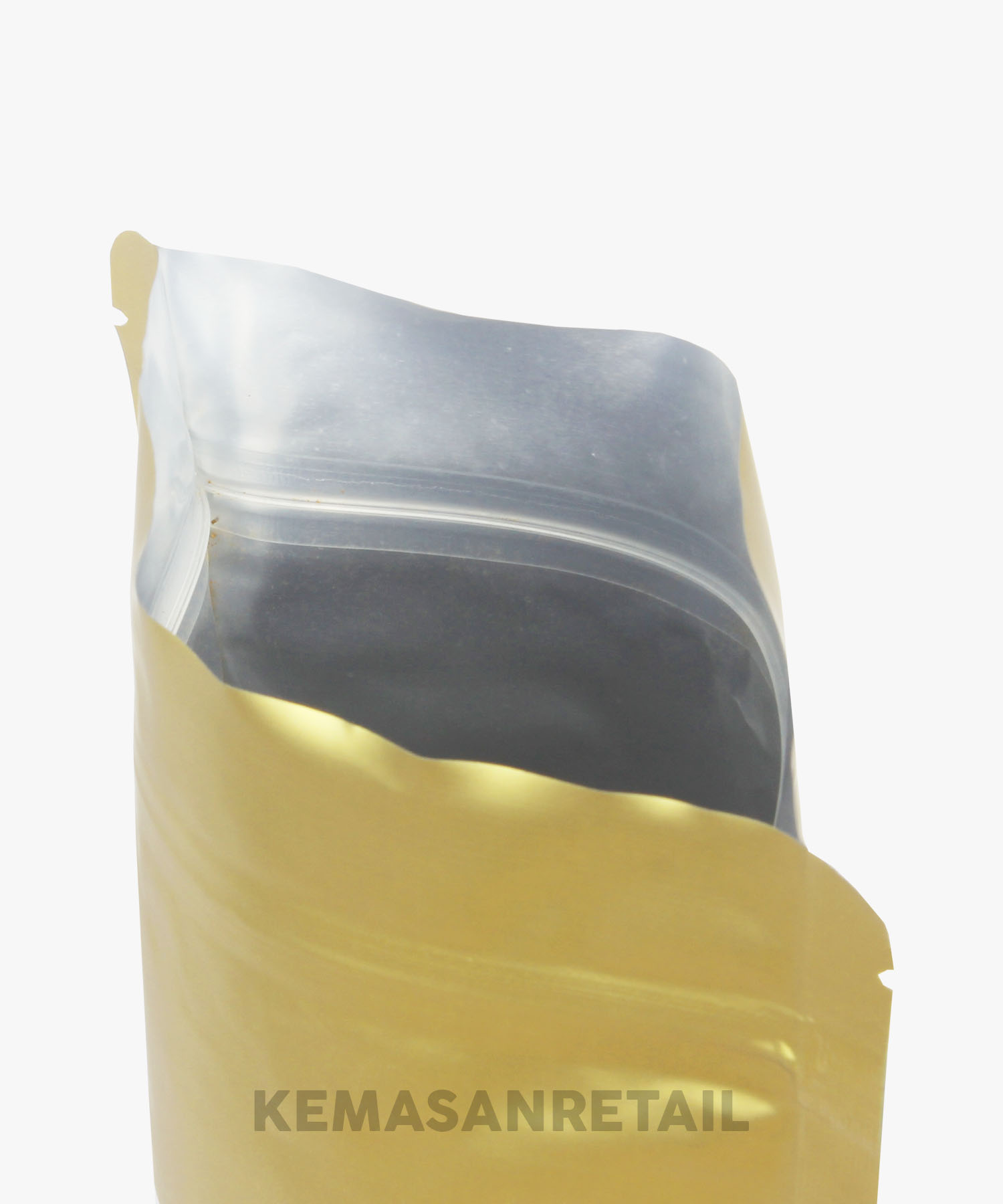Kemasan Standing Pouch Alu Gold Doff Zipper 12x20 100g Kopi +Valve - Image 4