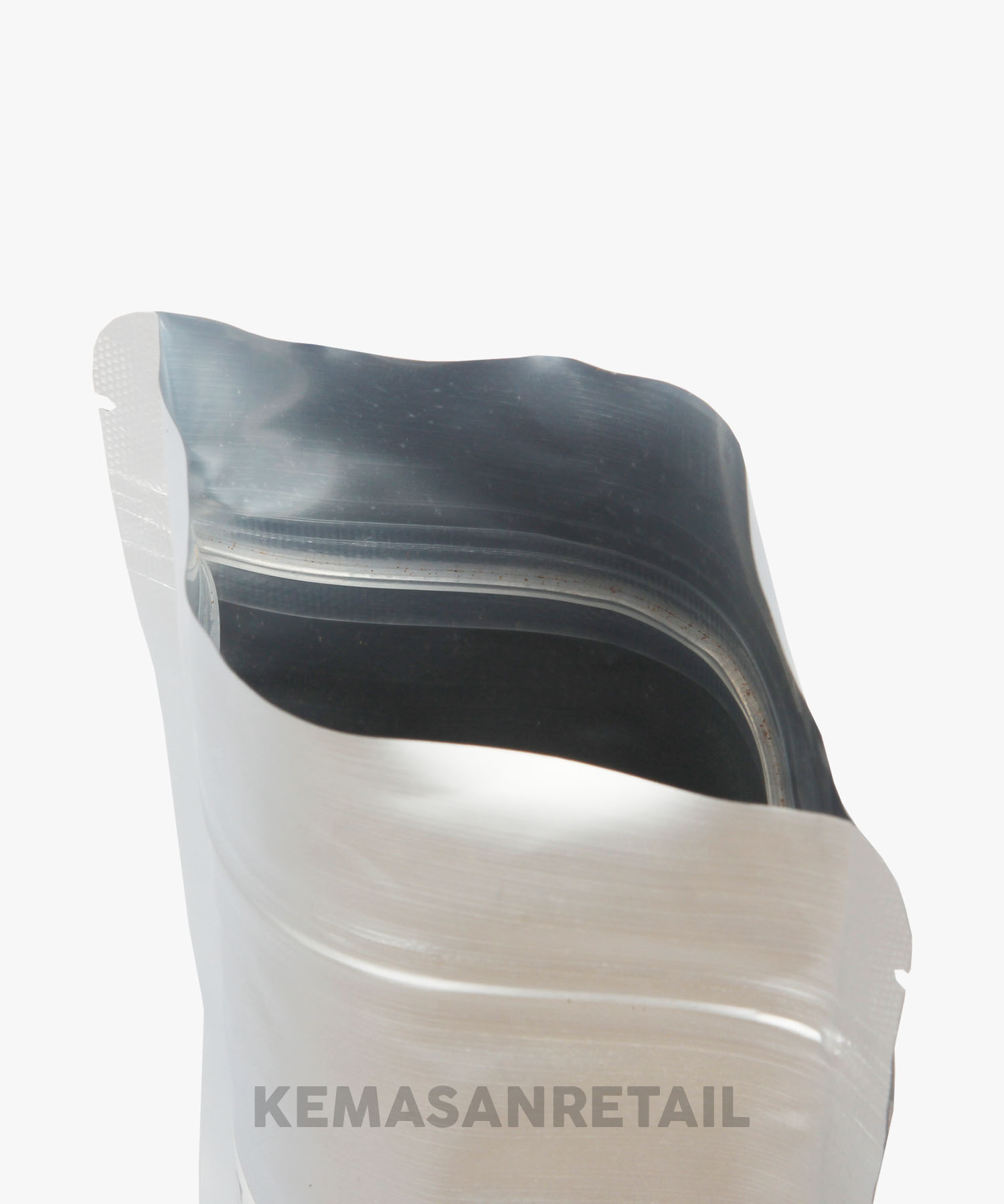 Kemasan Standing Pouch Alu Silver Doff Zipper 19x27 500g Kopi +Valve - Image 4