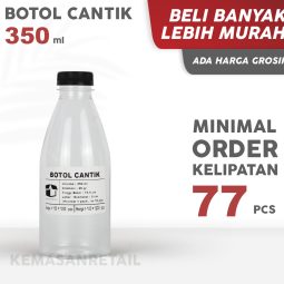 Botol Cantik 350ml 26 gr + Tutup Hitam