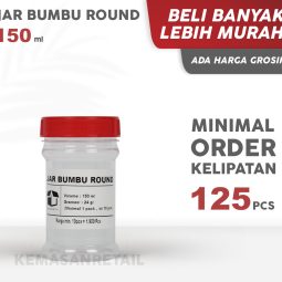 Botol Jar Bumbu Round 150ml 24gr + Tutup Merah
