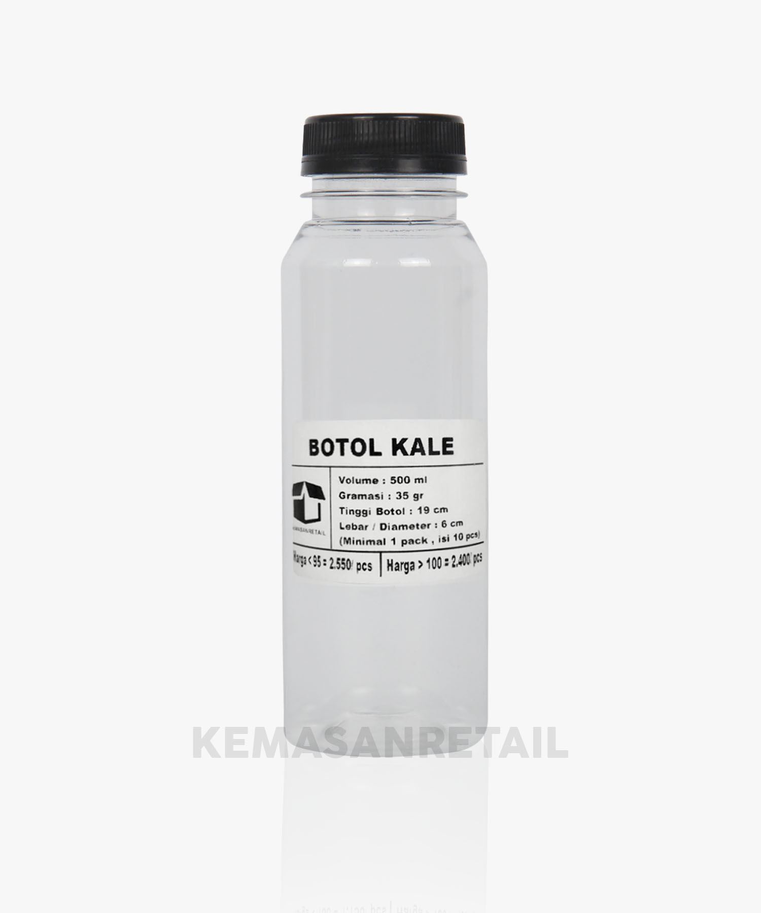 Botol Kale 500ml 35gr + Tutup Hitam - Image 2