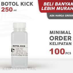 Botol Kick 250ml 23gr + Tutup Putih