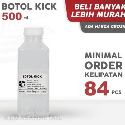 Botol Kick 500ml 43gr + Tutup Putih