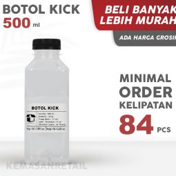 Botol Kick 500ml 43gr + Tutup Hitam