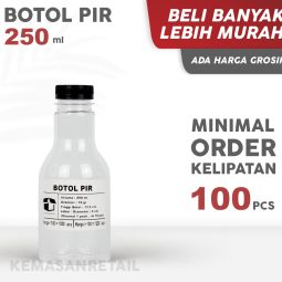 Botol Pir 250ml 16 gr + Tutup Hitam