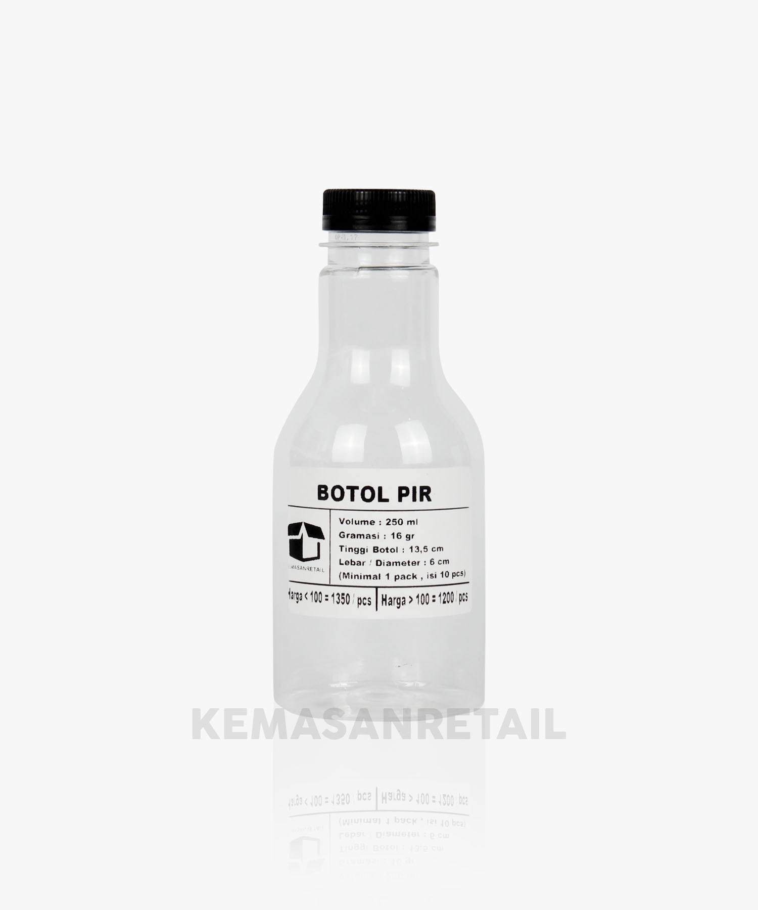 Botol Pir 250ml 16 gr + Tutup Hitam - Image 2