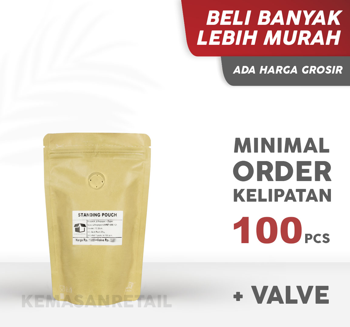 Kemasan Standing Pouch Ecopack Lithopaper Zipper 13x20 150gr Kopi +Valve