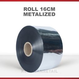Roll Plastik Kemasan Metalis Silver lebar 16cm