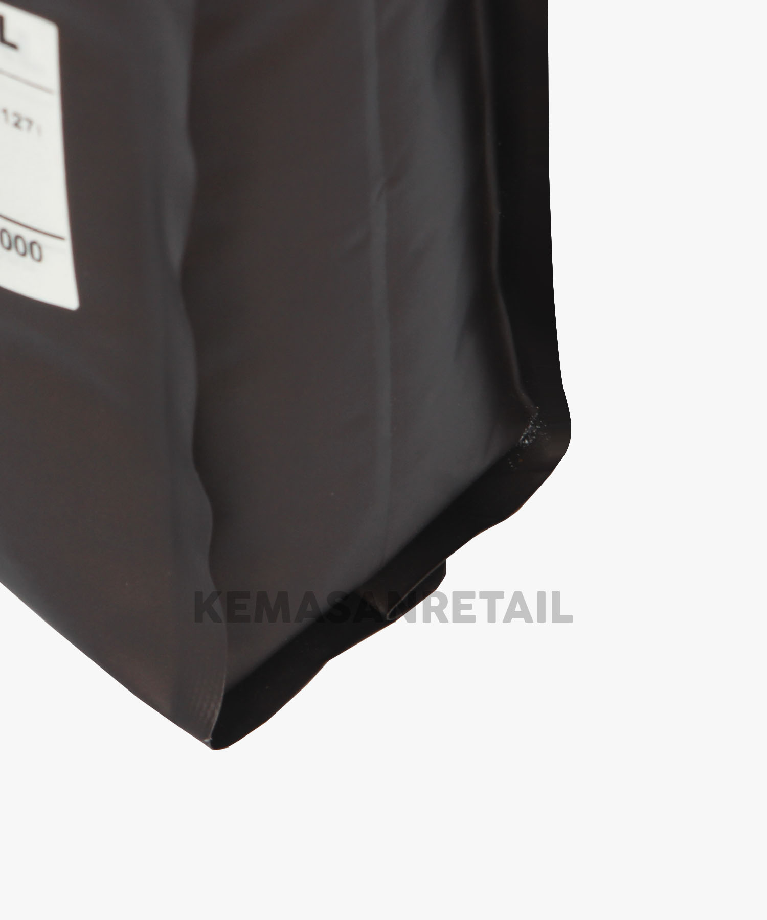Kemasan Gusset Quadseal Aluminium Coklat Doff 9.5x26 250g - Image 5