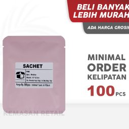 Kemasan Kantong Sachet Aluminium Pink Doff 10x12.9 cm