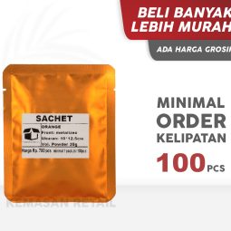 Kemasan Kantong Sachet Aluminium Oranye Glossy 10x12.8