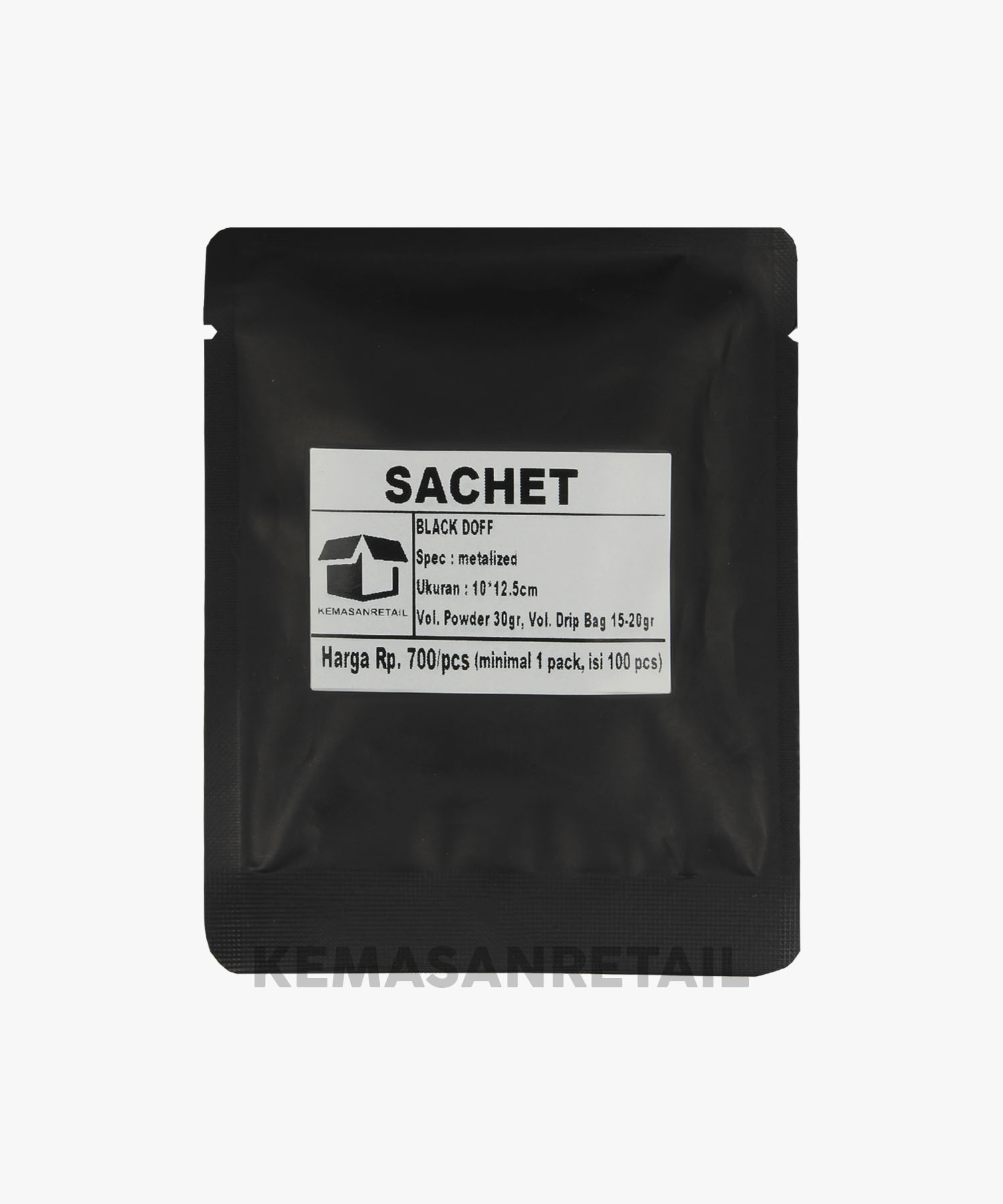 Kemasan Kantong Sachet Aluminium Hitam Doff 10x12.5 - Image 2