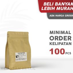 Kemasan Flat Bottom Ecopack Lithopaper Zipper 11.5x18 750g