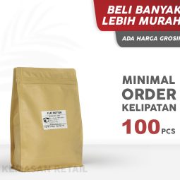 Kemasan Flat Bottom Ecopack Lithopaper Zipper 15.5x23.5 1000g