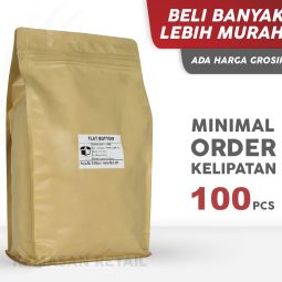 Kemasan Flat Bottom Ecopack Lithopaper Zipper 17.5x30 2000g