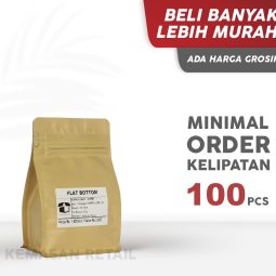 Kemasan Flat Bottom Ecopack Lithopaper Zipper 9.5x15 250g