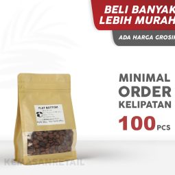 Kemasan Flat Bottom Ecopack Lithopaper Zipper Window 11x18 750g