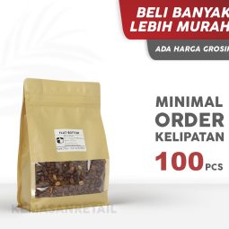 Kemasan Flat Bottom Ecopack Lithopaper Zipper Window 15.5x23.5 1000g