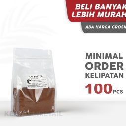 Kemasan Flat Bottom Zipper Bening 11.5x18 750gr