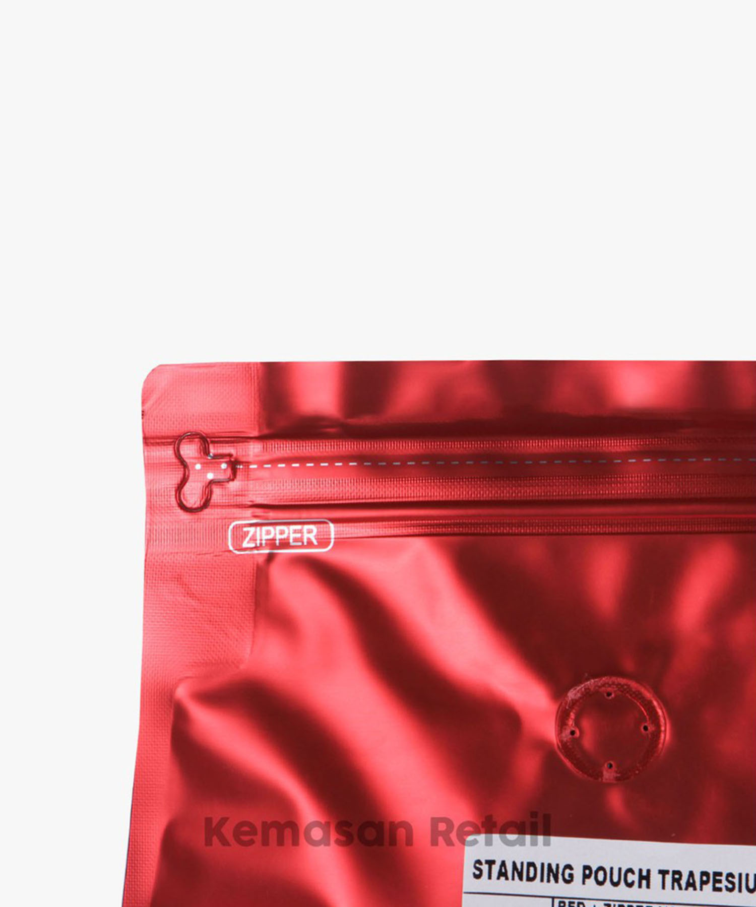 Kemasan STP Trapesium Import Zipper Merah Glossy 22x17.5 +Valve - Image 4